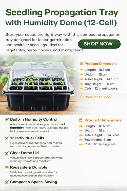 Seedling Propagation Tray with Humidity Dome